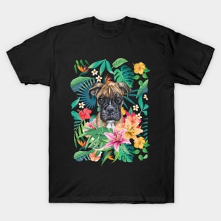 Tropical Brindle Boxer Dog 2 T-Shirt